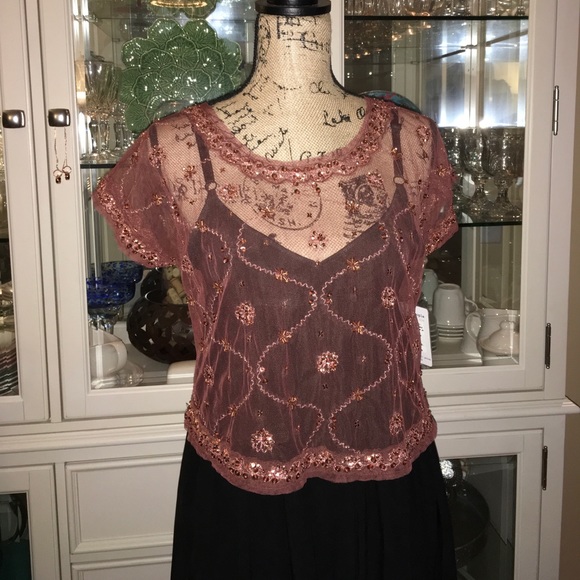 ๐70% OFF RETAIL Free People sequin mesh blouse - Picture 7 of 8